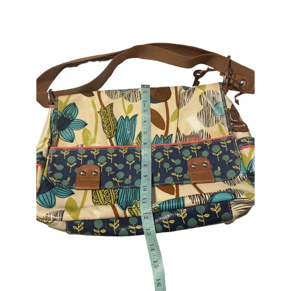 FOSSIL Key-per Coated Canvas Floral Multi-Color Travel/diaper/Laptop Bag